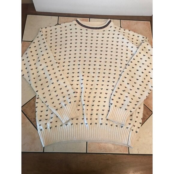 Knightsbridge oversized white knit pullover sweater size large - Picture 1 of 7